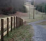 3 rail oak board fence