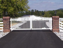 Aluminum estate gate and automatic gate operator installed outside of Farmville, VA