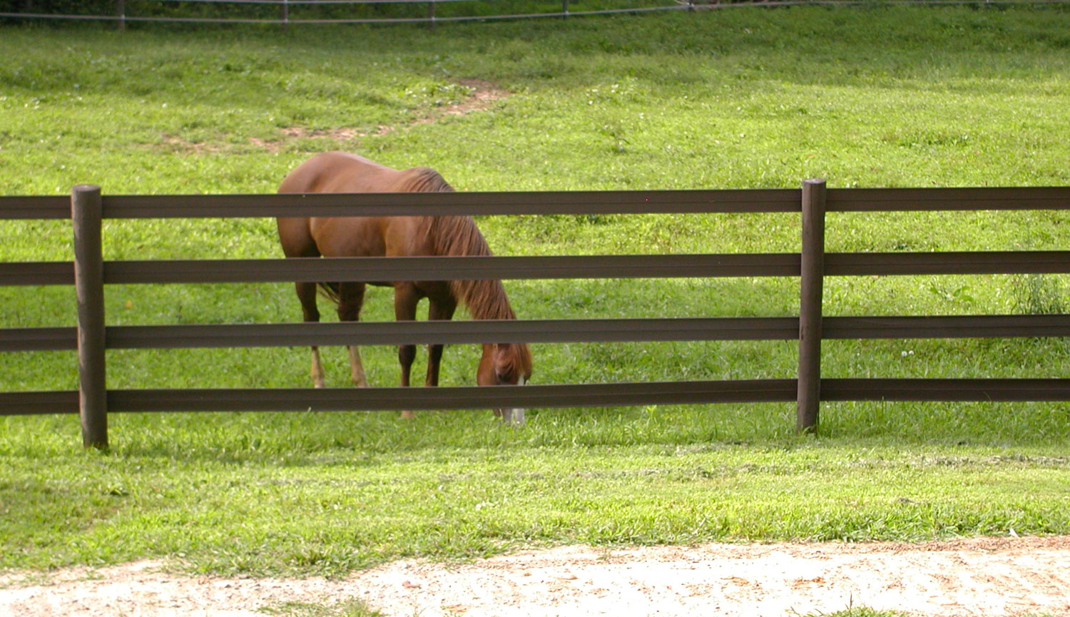 4 rails of brown Centaur, installed in Meherrin, Virginia