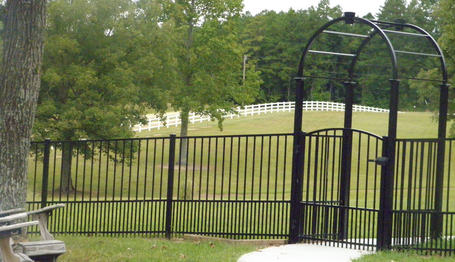 Black aluminum fence in Lunenburg Courthouse, VA